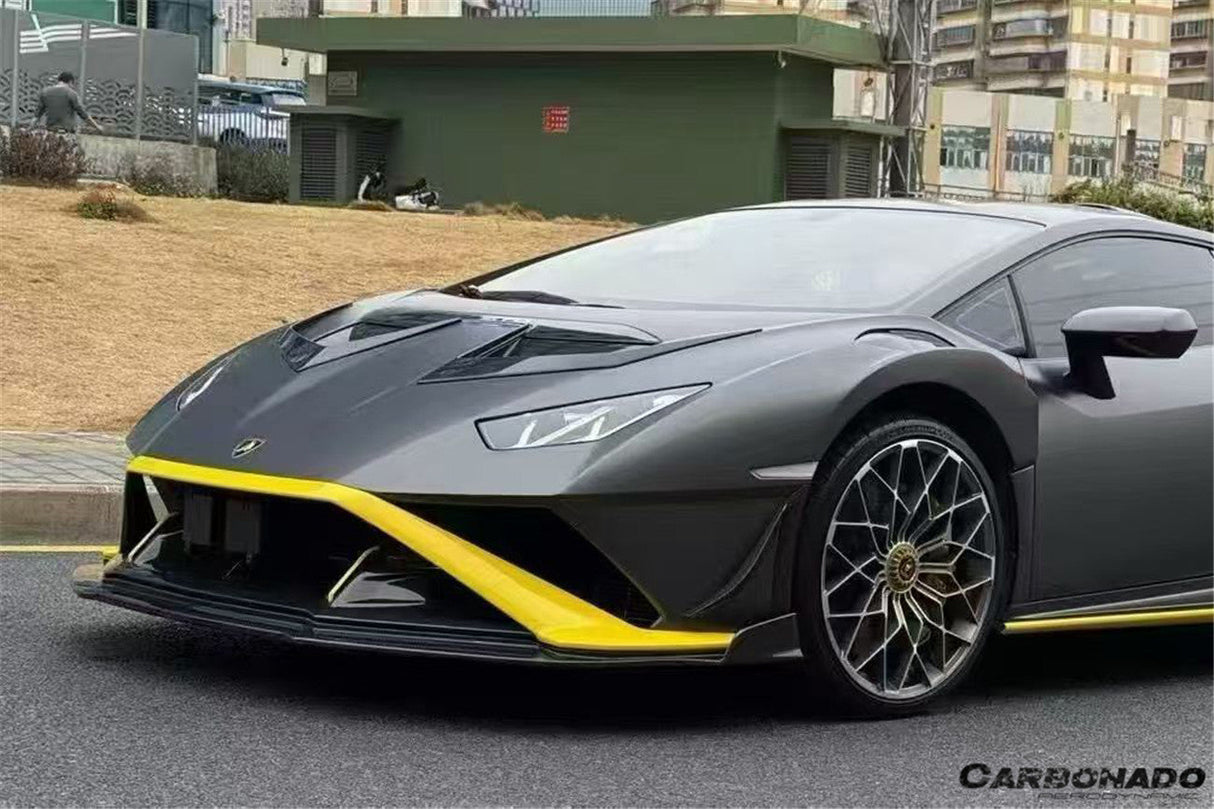 2021-2024 Lamborghini Huracan Autoclave Carbon Fiber fiber front bumper canards Carbonado (VX) Fits: STO