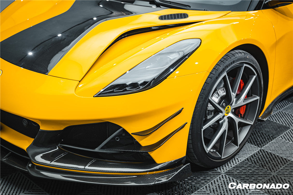 2021-2024 Lotus Emira NYO MNK Style Dry Carbon Fiber Front Bumper Side Splitter