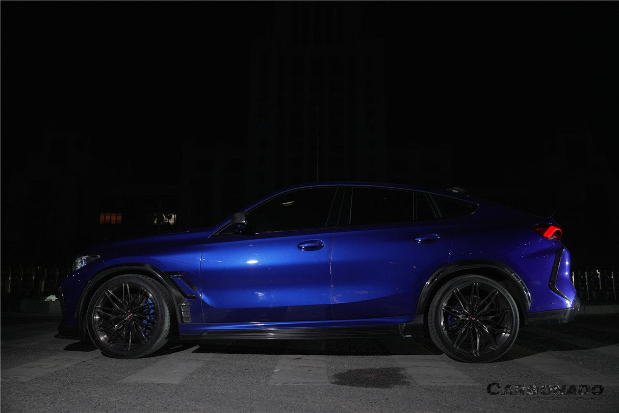 2020-2025 BMW X6M F96 G06 X6 AD Style Dry Carbon Fiber Side Skirts