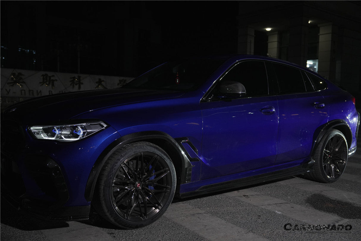 2020-2025 BMW X6M F96 G06 X6 AD Style Dry Carbon Fiber Side Skirts