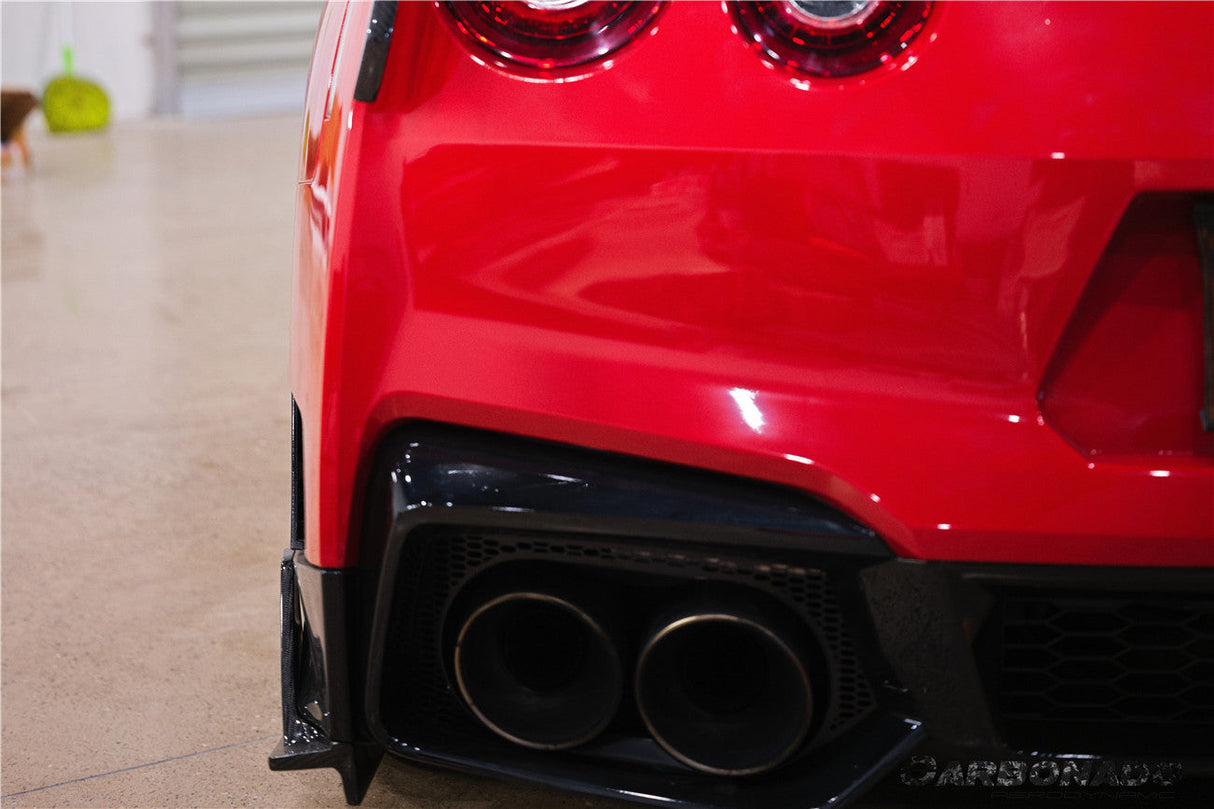 2023-2025 Nissan GTR R35 VS Style Carbon Fiber Rear Bumper Corner Splitter Lip caps