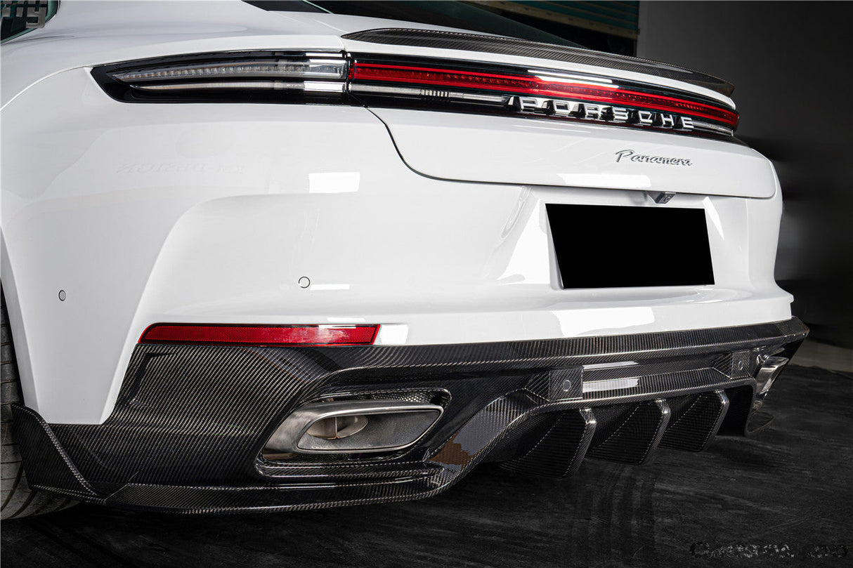 2024-2026 Porsche Panamera 976 KDA Style Autoclave Carbon Fiber Rear Diffuser Lip | Fits S, 4, 4S, E-Hybrid, 4 E-Hybrid, Sport Turismo, Turbo, Turbo s, GTS, Turbo E-Hybrid, Turbo s E-Hybrid