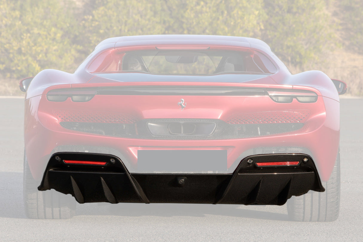 2022-UP Ferrari 296 GTB And GTS OE Style Carbon Fiber Rear Diffuser