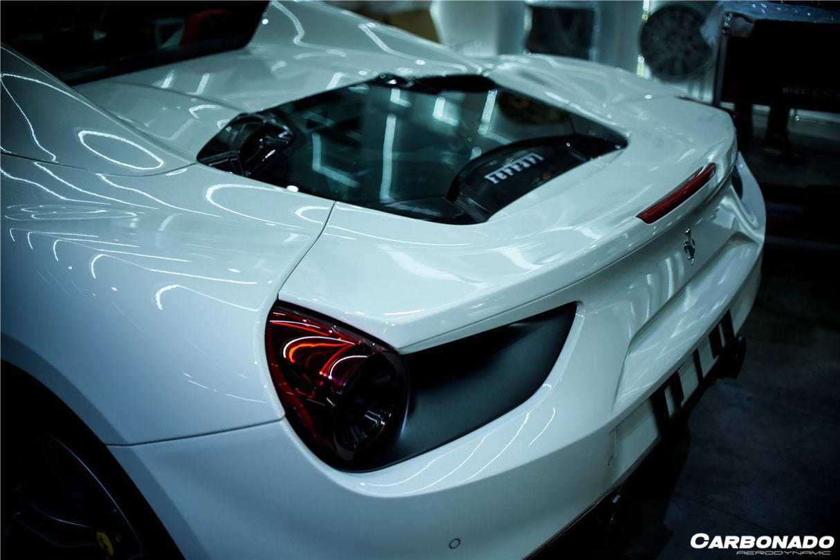 2015-2019 Ferrari Autoclave Carbon Fiber Engine Hood With Glass Carbonado (CPO) | Fits: 488 Spider, 488 Pista Spider