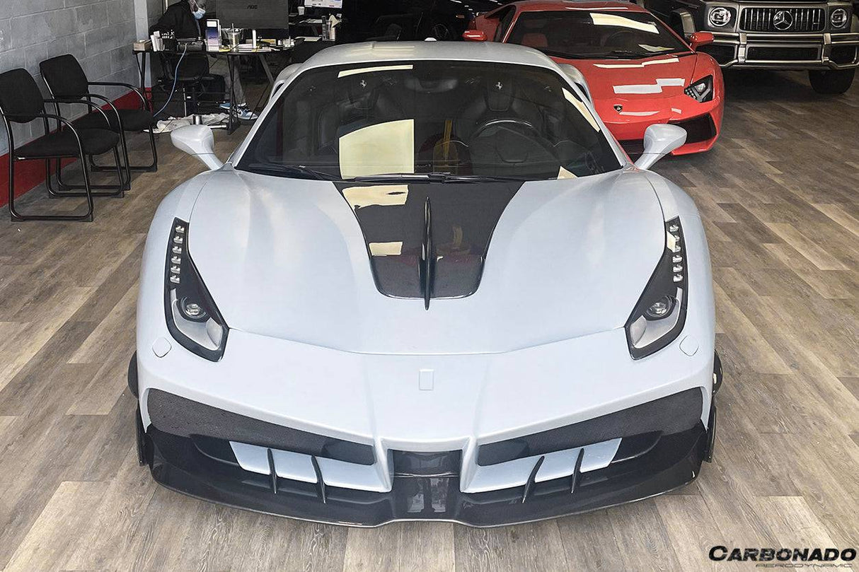 2015-2019 Ferrari 488 GTB Spider MA Style Carbon Fiber Front Bumper