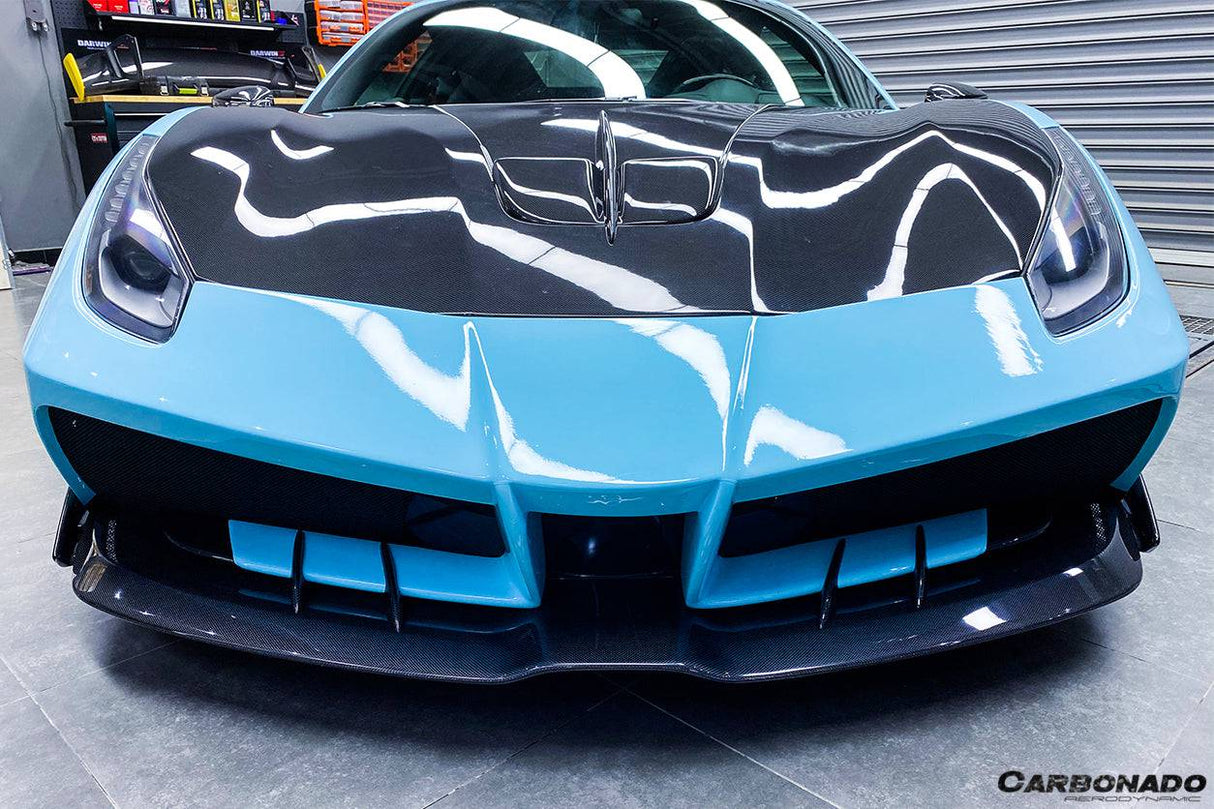 2015-2019 Ferrari 488 GTB Spider MA Style Carbon Fiber Front Bumper