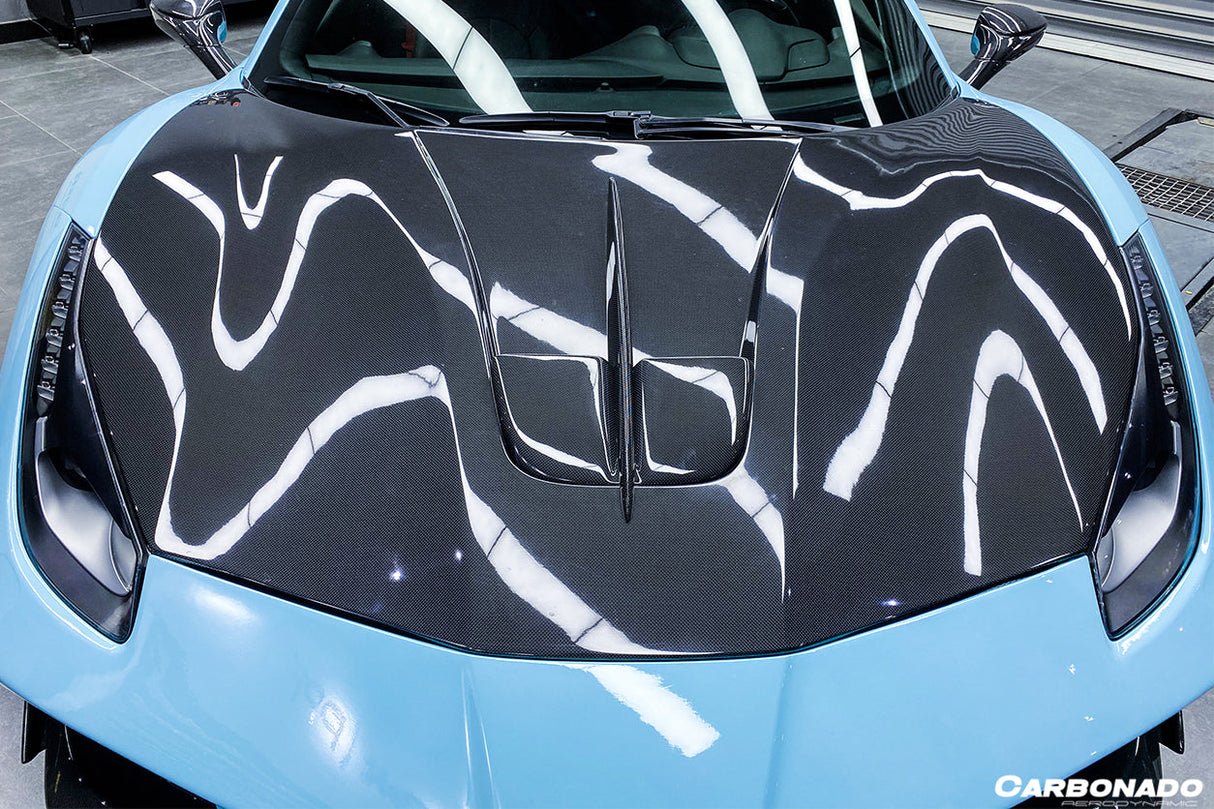 2015-2019 Ferrari 488 GTB Spider MA Style Carbon Fiber Hood