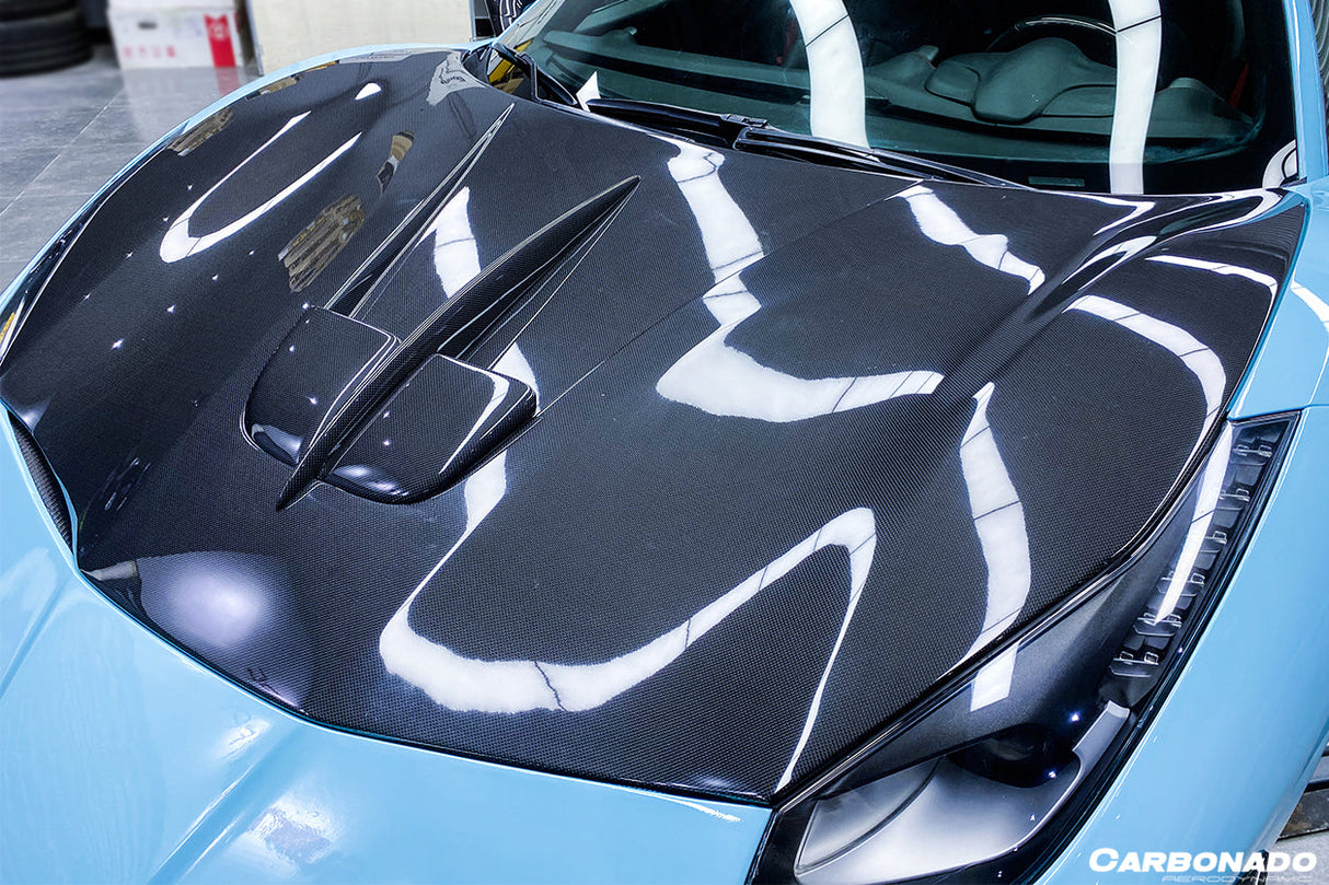 2015-2019 Ferrari 488 GTB Spider MA Style Carbon Fiber Hood