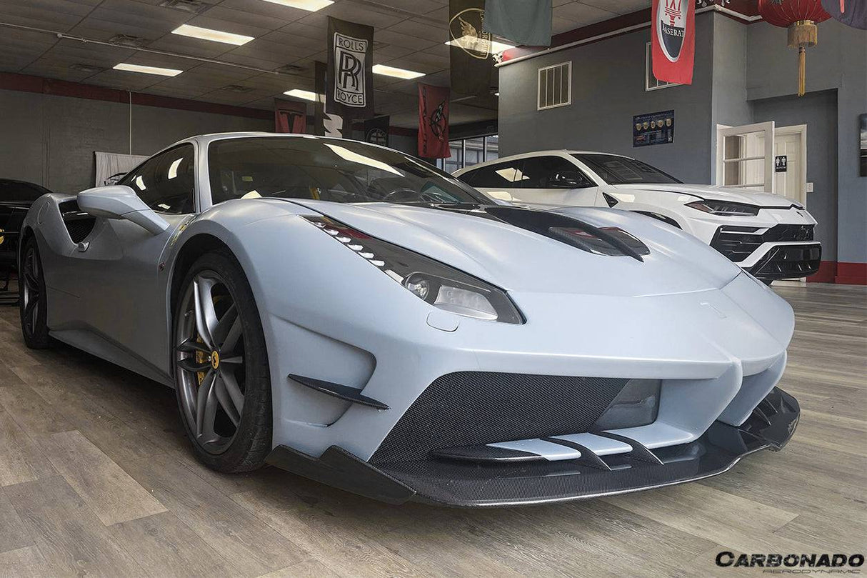 2015-2019 Ferrari 488 GTB Spider MA Style Carbon Fiber Front Bumper