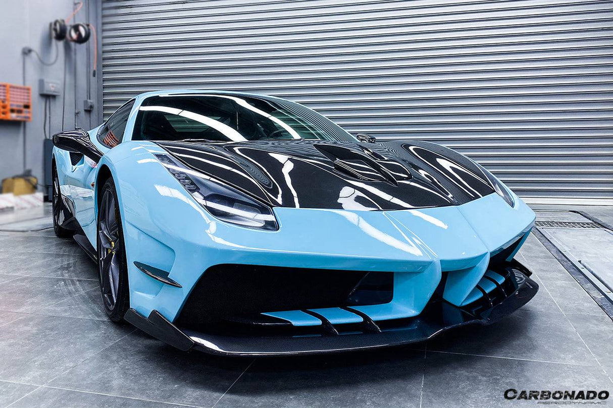 2015-2019 Ferrari 488 GTB Spider MA Style Carbon Fiber Front Bumper
