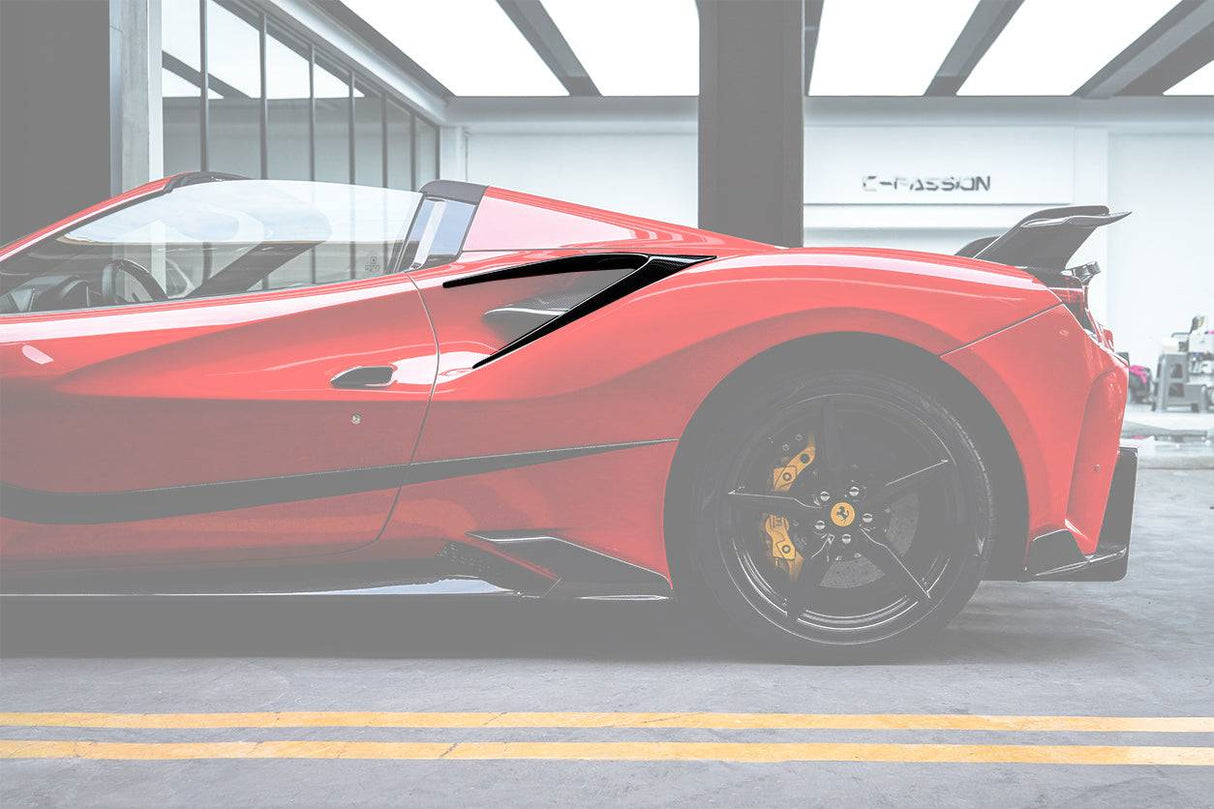 2015-2019 Ferrari 488 GTB Spider MSY Style Carbon Fiber Side Air Intake Flaps