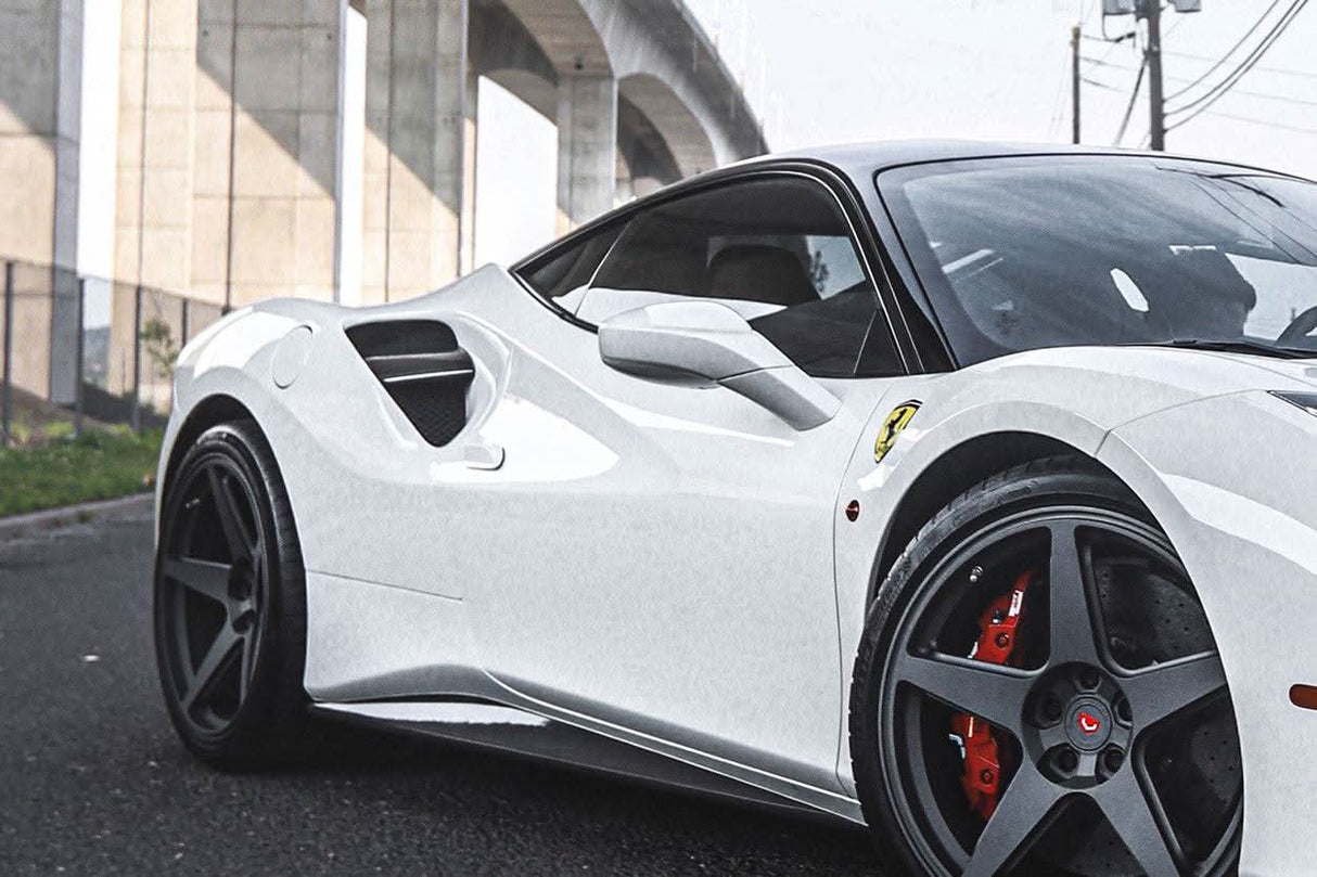 2015-2020 Ferrari 488 GTB Spider OE Style Dry Carbon Fiber Side Air Intake Fins