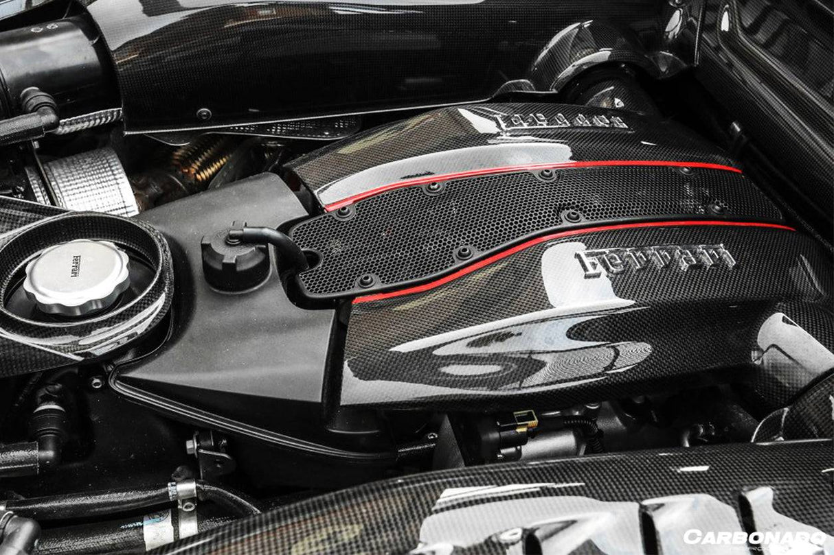 2015-2020 Ferrari 488 GTB | Spider Autoclave Carbon Fiber Engine Cover Replacement