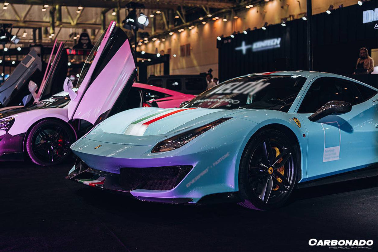 2015-2020 Ferrari 488 Pista | GTB | Spider OEM Style Carbon Fiber Side Skirts