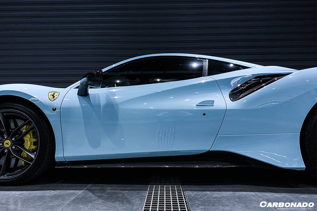2015-2020 Ferrari 488 GTB | Spider Pista Style Carbon Fiber Quarter Panel Side Scoops