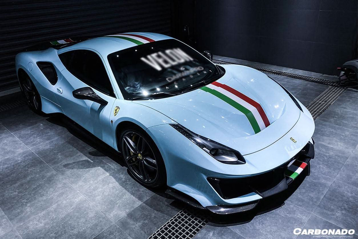 2015-2020 Ferrari 488 GTB | Spider Pista Style Carbon Fiber Quarter Panel Side Scoops