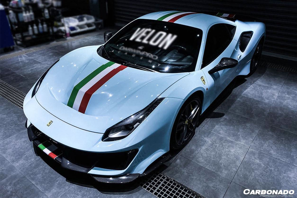 2015-2020 Ferrari 488 GTB | Spider Pista Style Carbon Fiber Quarter Panel Side Scoops
