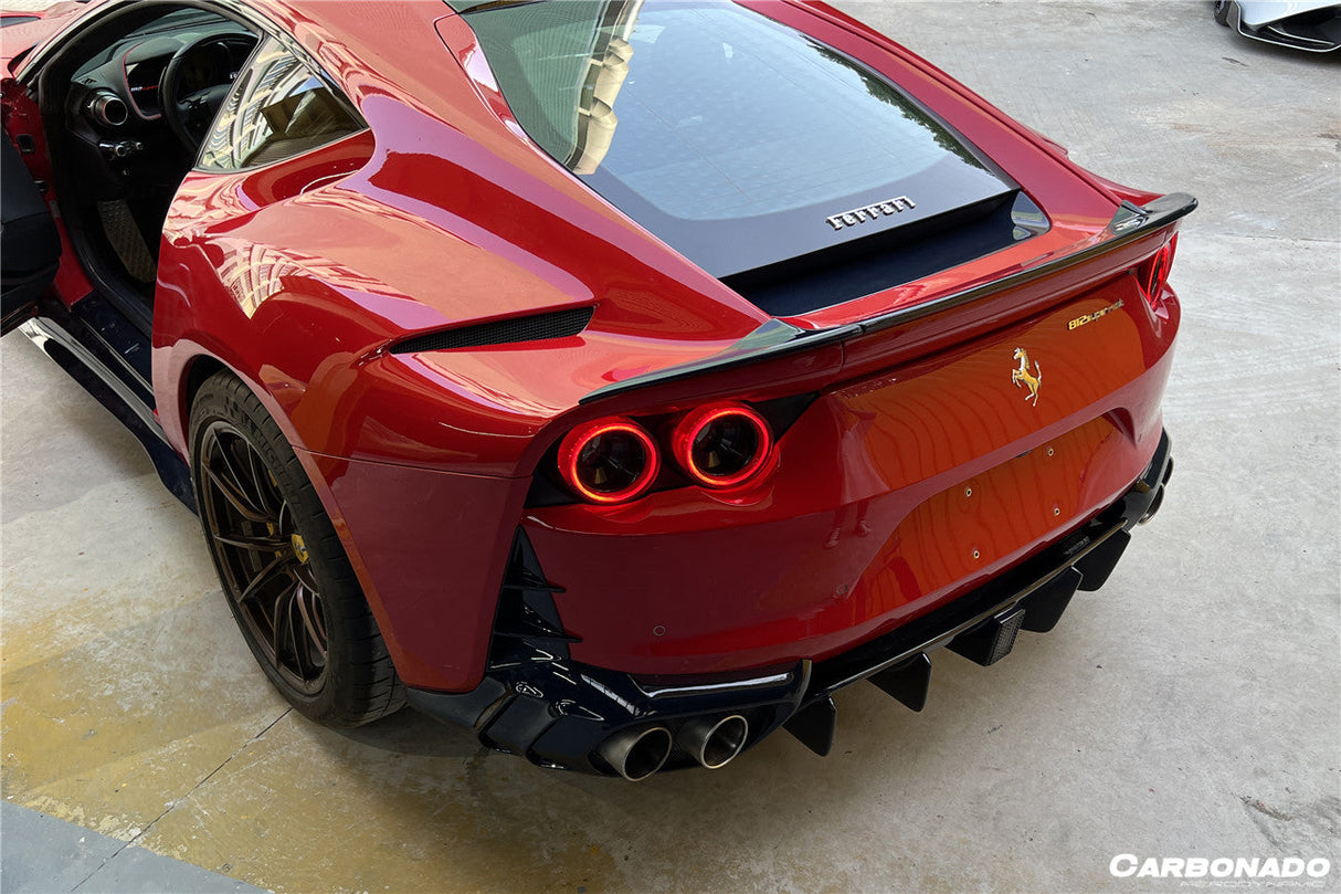 2017-2026 Ferrari 812 Superfast OE Style DRY Carbon Fiber Rear Bonnet Lower Insert