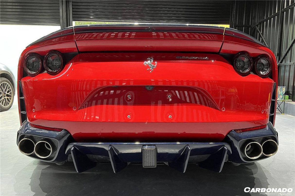 2017-2026 Ferrari 812 Superfast MSY Style DRY Carbon Fiber Rear Diffuser with Light