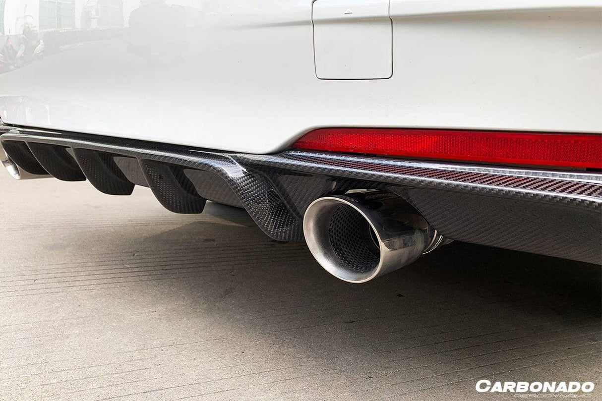 2013-2019 BMW 3 Series F30 F35 MP Style Carbon Fiber Dual Exhaust Rear Lip (For M-Tech Only)