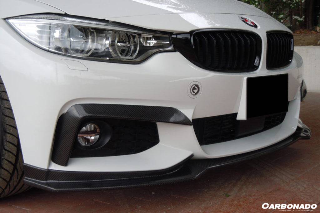 2013-2020 BMW 4 Series F32 F33 ECC Style Carbon Fiber Front Bumper Canards (For M-Tech Only )