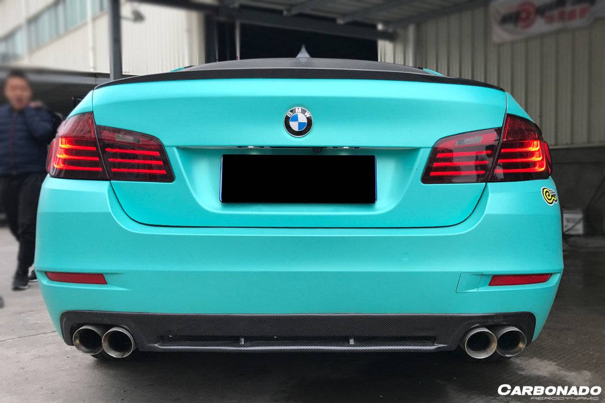 2011-2016 BMW F10 F18 5 Series HM Style Carbon Fiber Rear Lip (Can Not Fit MT Rear bumper)
