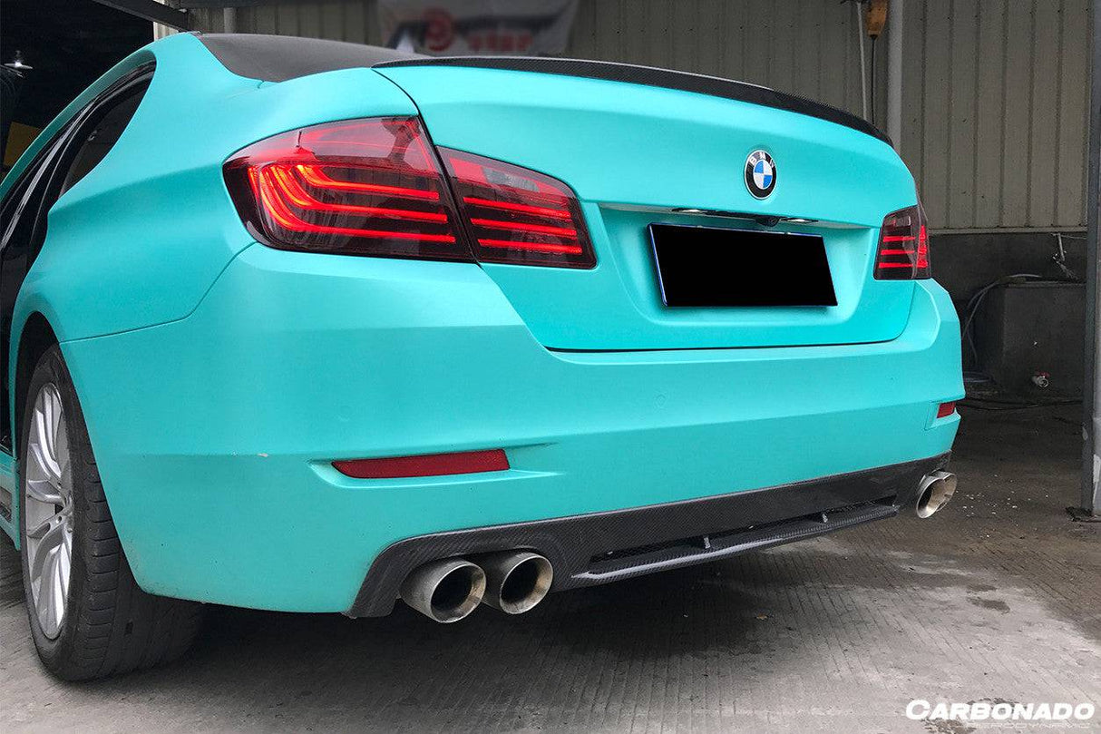 2011-2016 BMW F10 F18 5 Series HM Style Carbon Fiber Rear Lip (Can Not Fit MT Rear bumper)