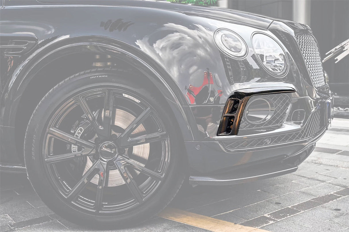 2016-2019 Bentley Bentayga OD Style Carbon Fiber Front Bumper Vent canards