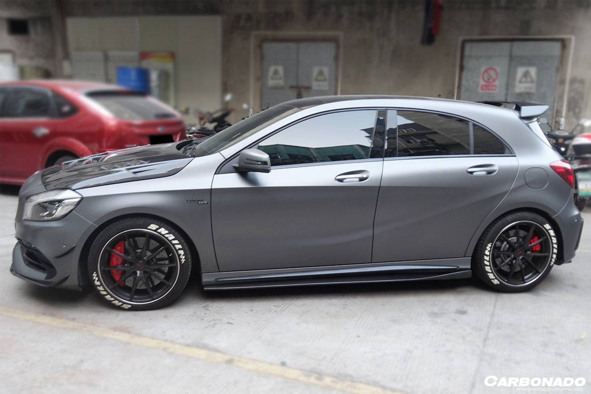 2016-2018 Mercedes Benz W176 A45 AMG RZS Style Carbon Fiber Side Skirts