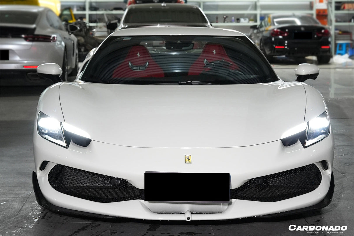 2022-UP Ferrari 296 GTB AF Style Dry Carbon Fiber Front Lip Splitter