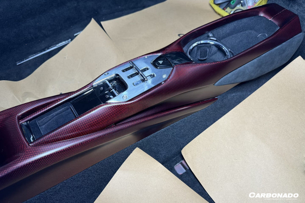 2022-UP Ferrari 296 GTB GTS OE Style Dry Carbon Fiber center control surround panel rear end
