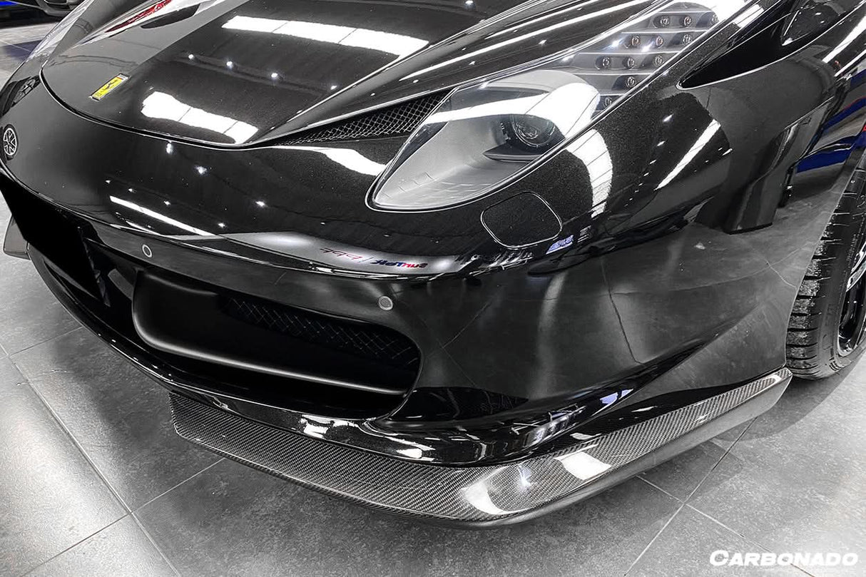 2010-2015 Ferrari 458 Italia and Spider Carbon Fiber Front Lip Carbonado (AP)