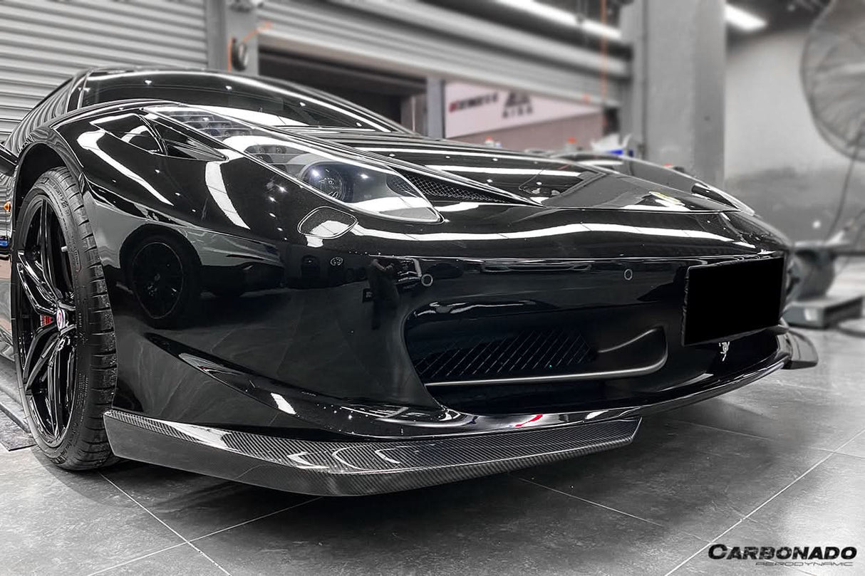 2010-2015 Ferrari 458 Italia and Spider Carbon Fiber Front Lip Carbonado (AP)