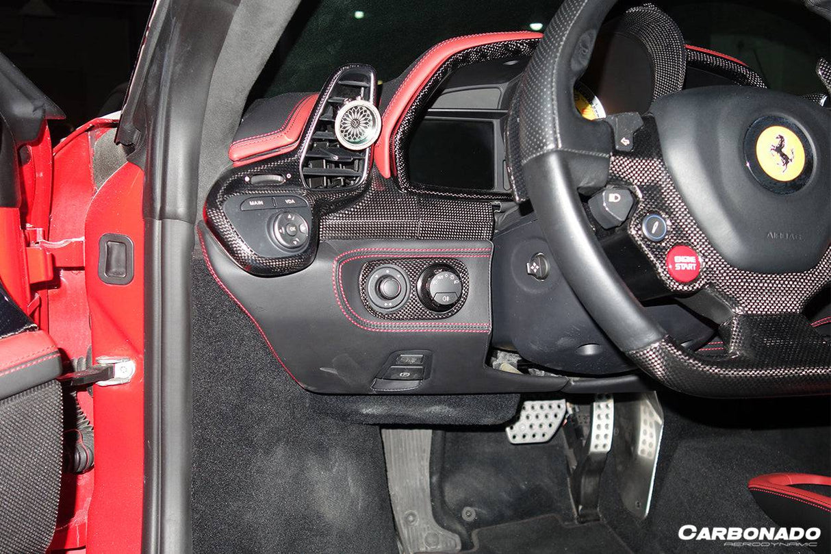 2010-2015 Ferrari Carbon Fiber Light Switch Patch Carbonado (OE) Fits: 458 Italia and Spider