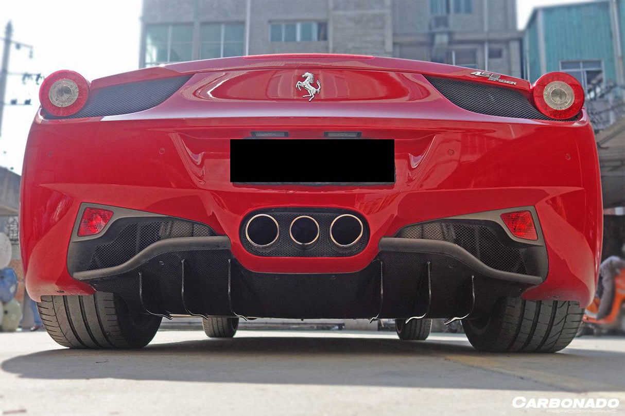 2010-2015 Ferrari 458 Coupe Spider OE Style Carbon Fiber Rear Diffuser