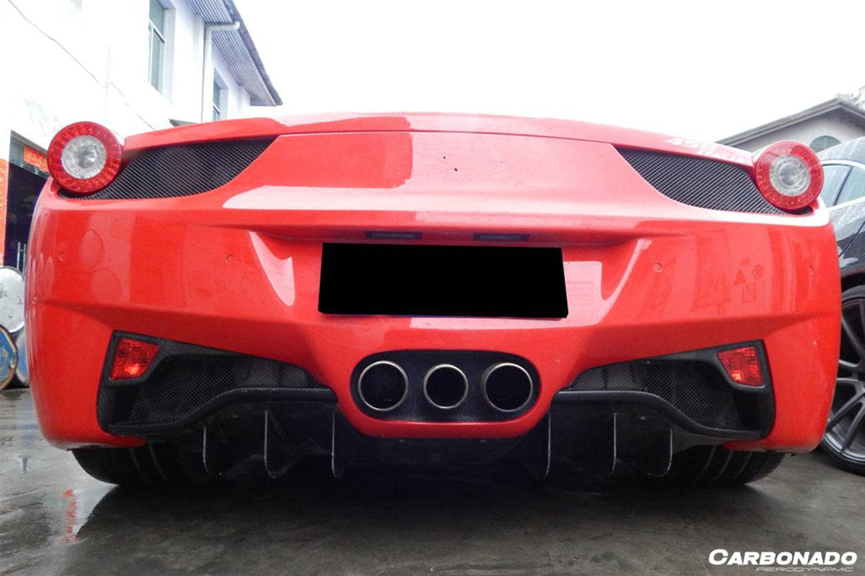 2010-2015 Ferrari 458 Coupe Spider OE Style Carbon Fiber Rear Diffuser