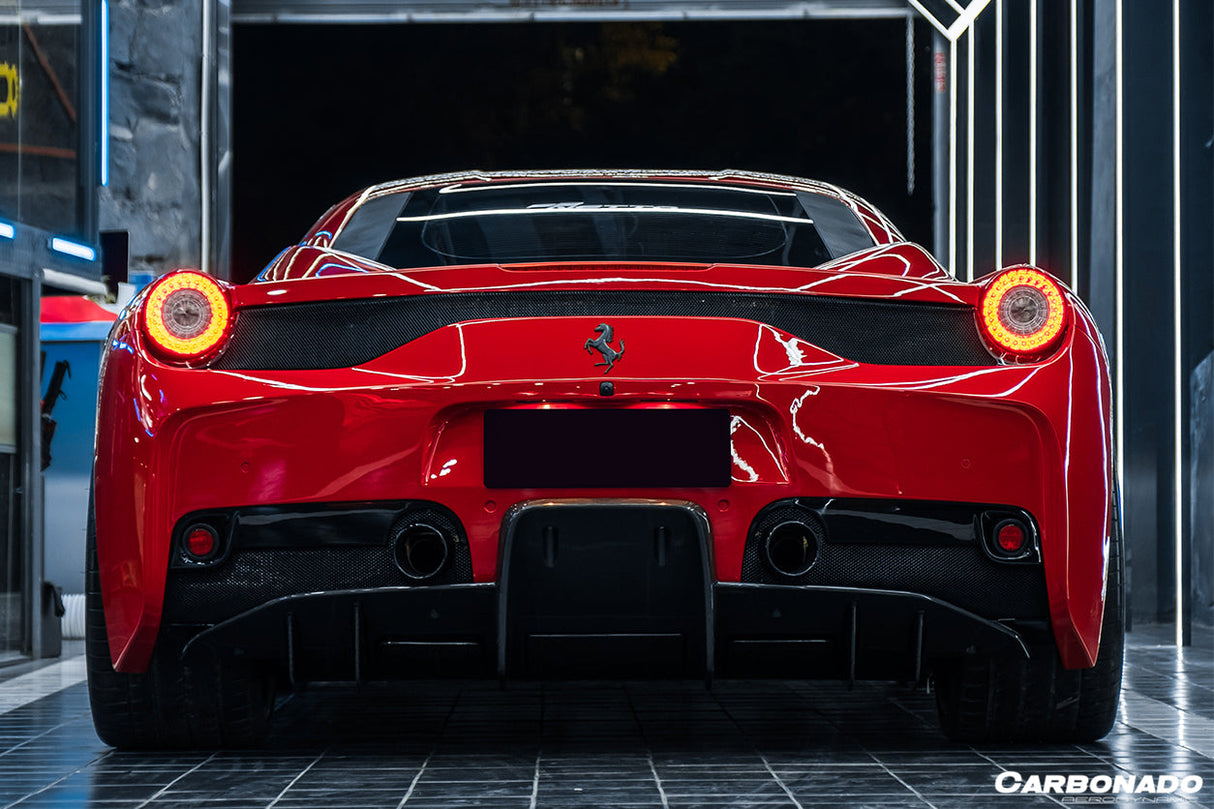 2010-2015 Ferrari 458 speciale Style Carbon Fiber Rear Lip Diffuser