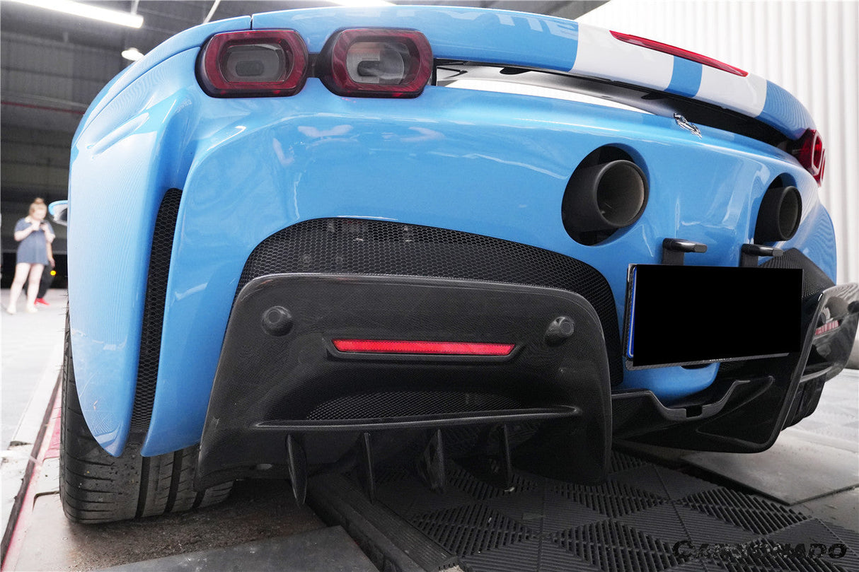2020-UP Ferrari SF90 Stradale OE Style Autoclave Carbon Fiber Rear Diffuser