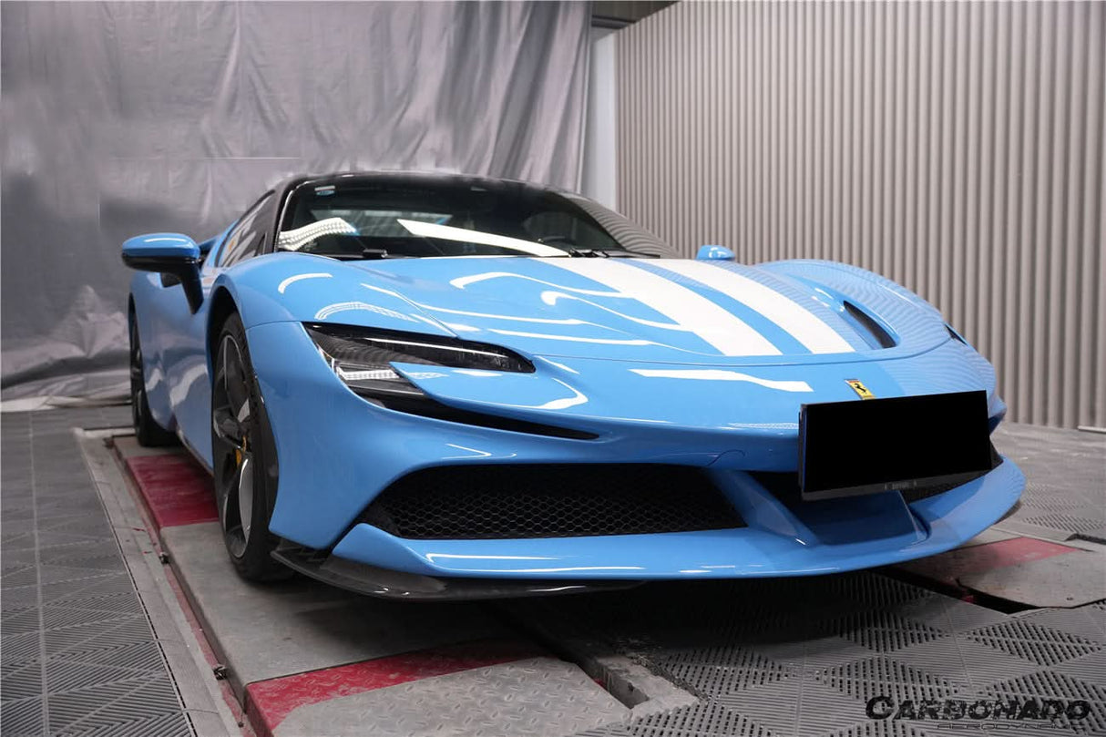 2020-UP Ferrari SF90 Stradale and Spider Autoclave Carbon Fiber Front Bumper Side Splitter DarwinPRO (OE)