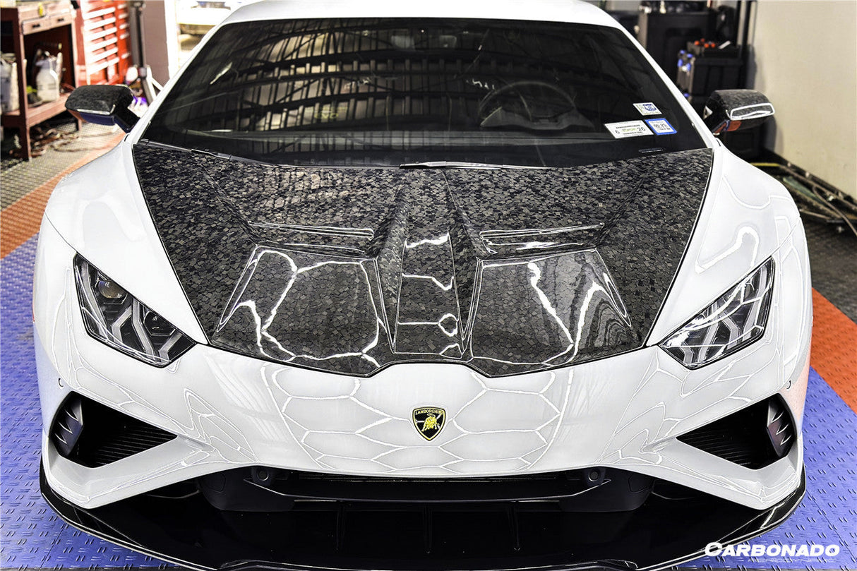 2015-2025 Lamborghini Huracan LP610 LP580 Evo Tecnica VRS Style Carbon Fiber Hood