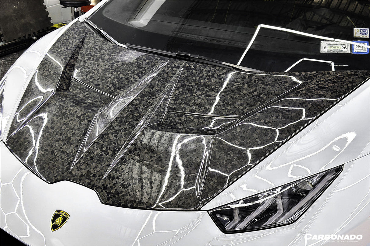 2015-2025 Lamborghini Huracan LP610 LP580 Evo Tecnica VRS Style Carbon Fiber Hood