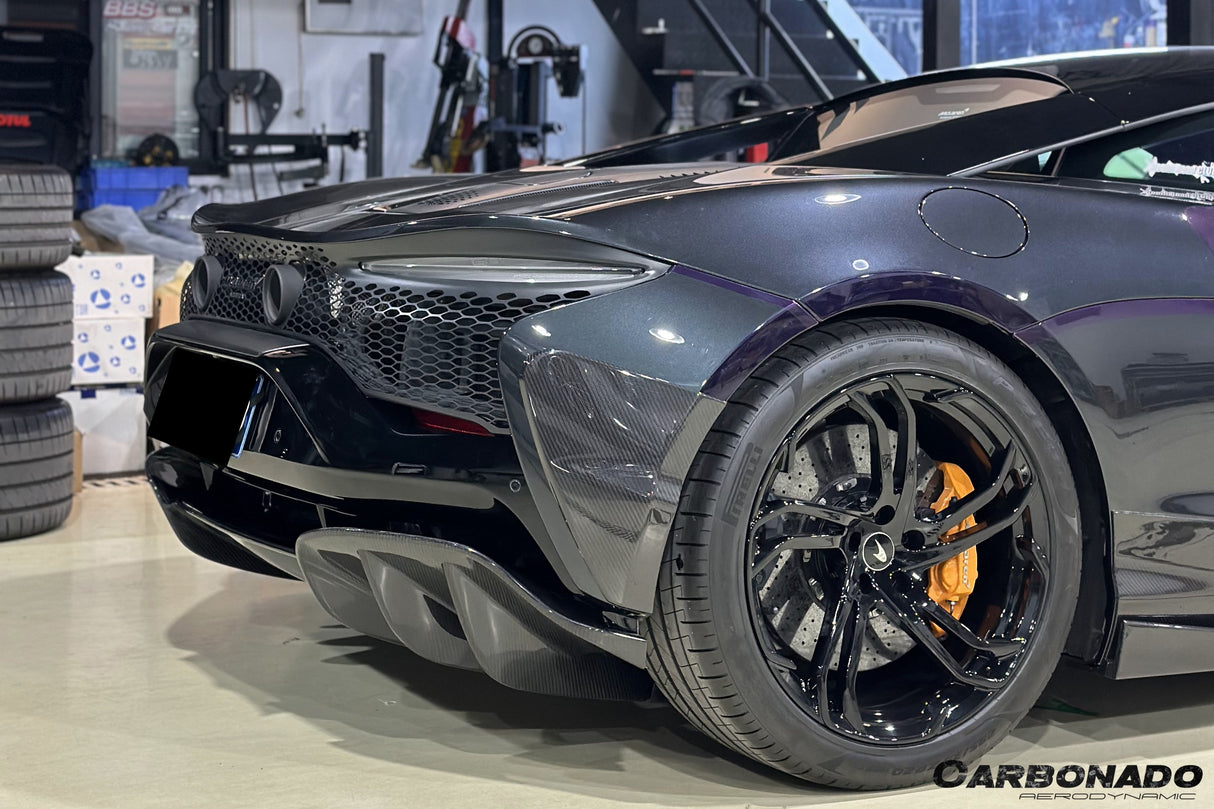 2023-UP McLaren Artura Coupe | Spider NVT Style Autoclave Carbon Fiber Rear Bumper Side Panels
