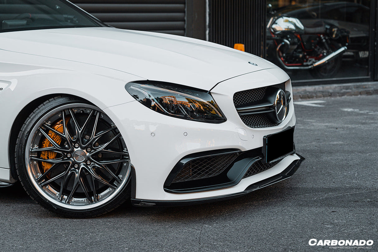2015-2021 Mercedes Benz W205 C63 S AMG Sedan BKSS Style Carbon Fiber Front Lip