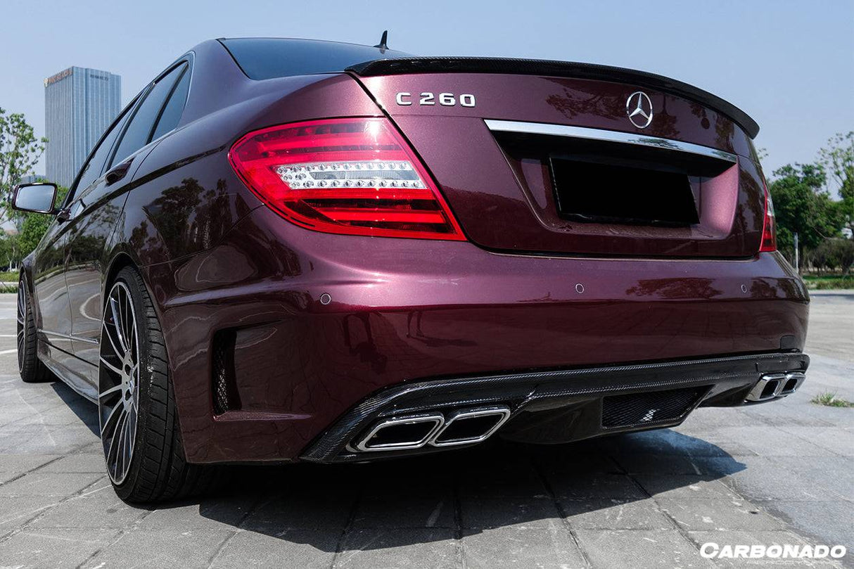 2008-2014 Mercedes Benz C Class W204 P Style Rear Bumper With exhaust Tips