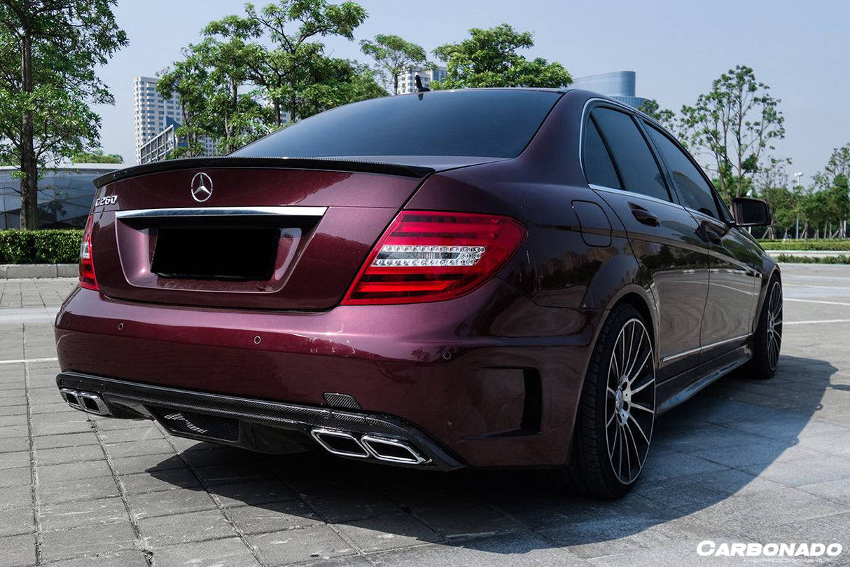2008-2014 Mercedes Benz C Class W204 P Style Rear Bumper With exhaust Tips
