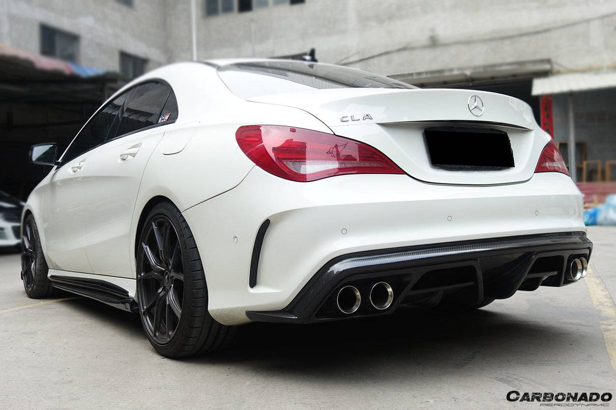 2014-2016 Mercedes Benz W117 CLA Sport & CLA45 AMG PA Style Rear Diffuser with exhaust tips