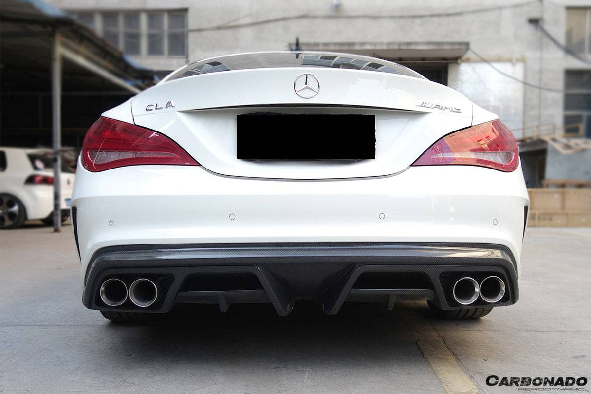 2014-2016 Mercedes Benz W117 CLA Sport & CLA45 AMG PA Style Rear Diffuser with exhaust tips