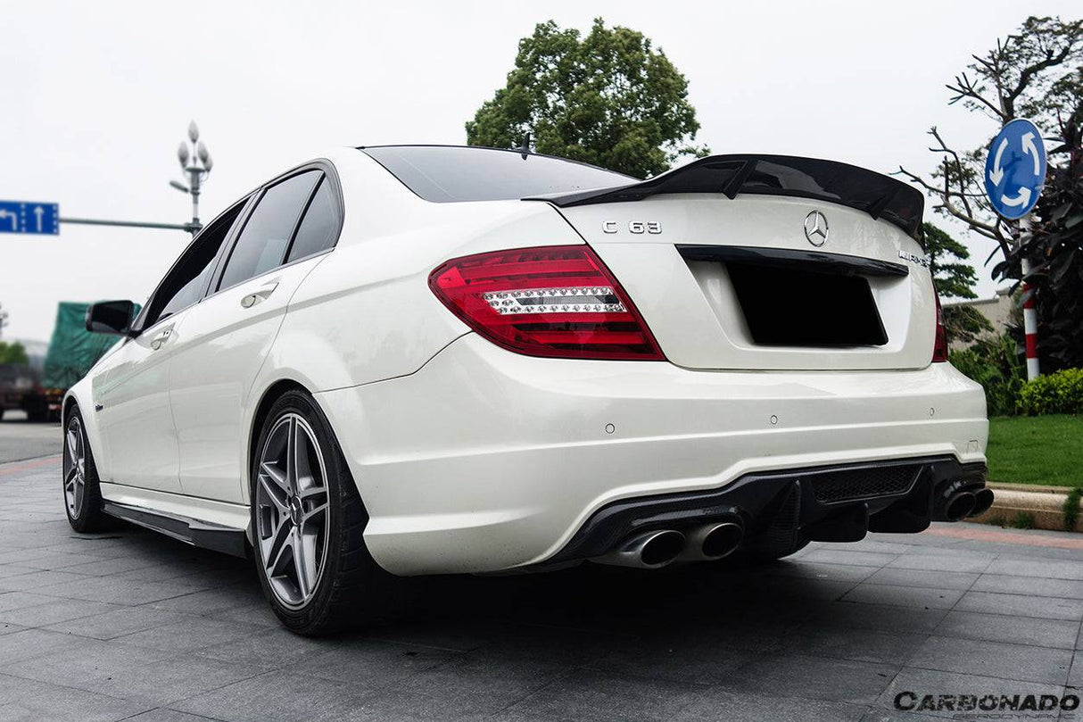 2012-2014 Mercedes Benz W204 C63 AMG Sedan VS Style Carbon Fiber Rear Lip