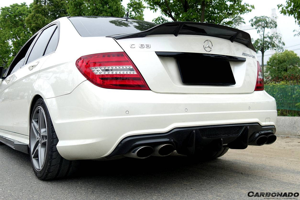 2012-2014 Mercedes Benz W204 C63 AMG Sedan VS Style Carbon Fiber Rear Lip