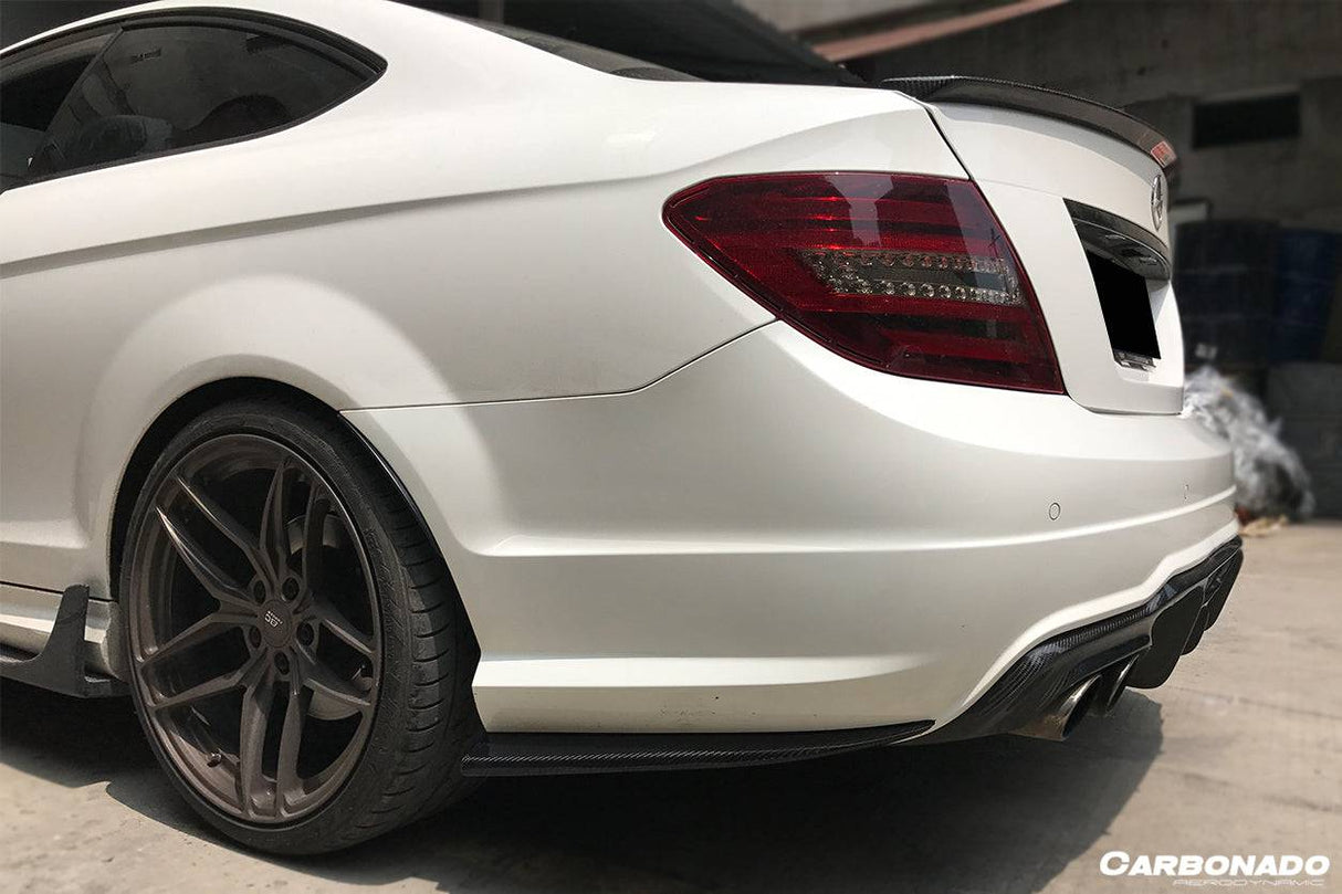2012-2014 Mercedes Benz W204 C63 AMG RZS Style Carbon Fiber Rear Bumper Corner Extension